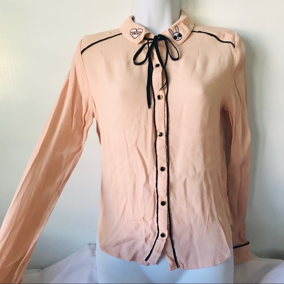 Forever 21 Tops - Forever21 • Button Down Shirt w/ Self Tie Neck